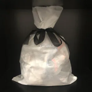Bolsa Carioca BLANCA CON LAZO NEGRO 60cmX40cm X5 Unidades (FRISELINA)