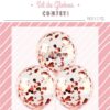 Globos con Confetti Redondo METALIZADO - Color ROSA GOLD x3 Unidades