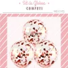 Globos con Confetti Redondo METALIZADO - Color ROSA GOLD x3 Unidades