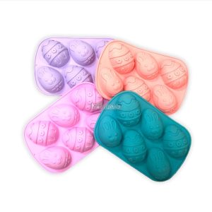 Molde de Silicona Huevos de Pascua CONEJITO para 6 U - Imagen 2