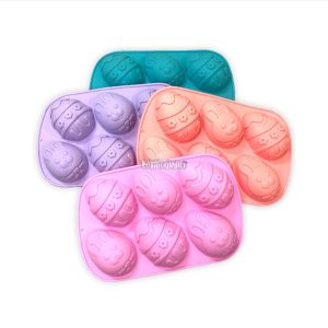 Molde de Silicona Huevos de Pascua CONEJITO para 6 U