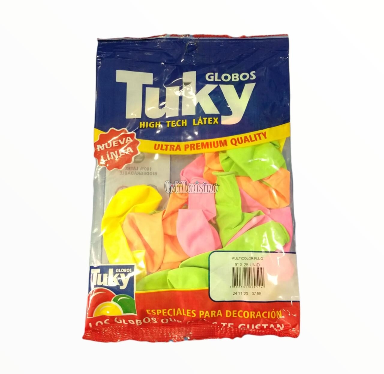Globo Tuky 9 Pulgadas Multicolor Surtido Fluo x25