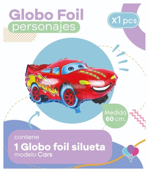 Globo RAYO CARS (Silueta) Apto Aire