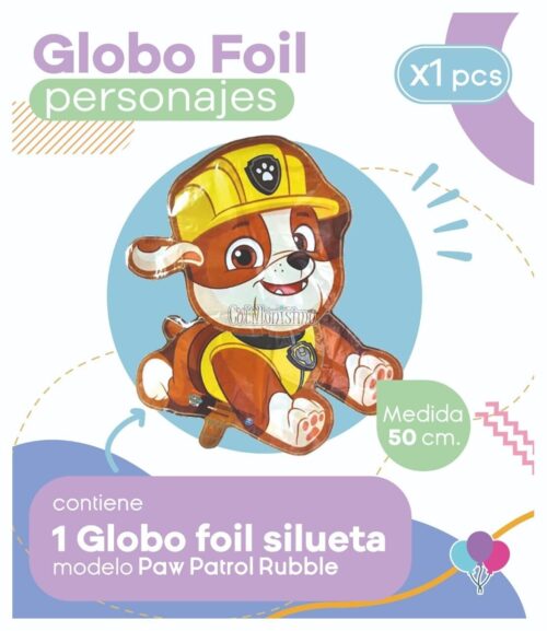 Globo PAW PATROL RUBBLE (Silueta) Apto Aire