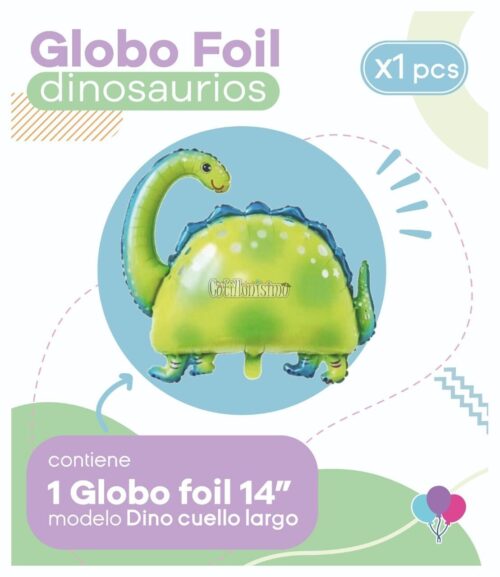 Globo DINO CUELLO LARGO (14 Pulgadas) Apto Aire