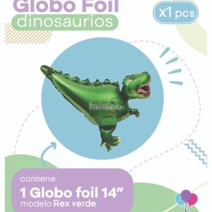 Globo DINO REX VERDE (14 Pulgadas) Apto Aire