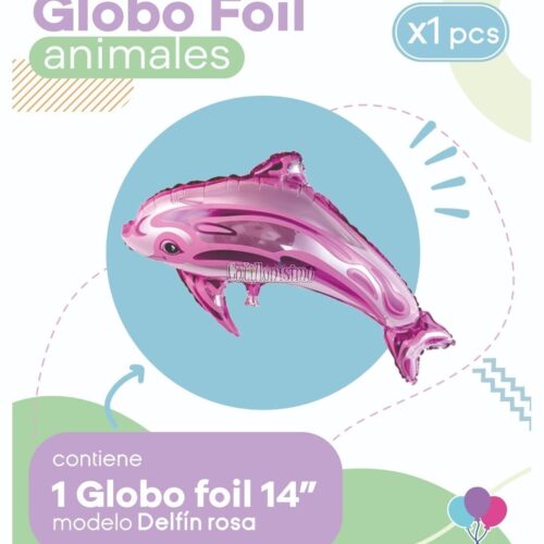 Globo DELFIN ROSA (14 Pulgadas) Apto Aire
