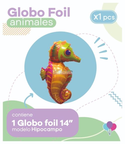 Globo HIPOCAMPO (14 Pulgadas) Apto Aire