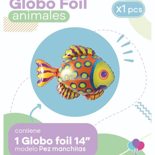 Globo PEZ MANCHITAS (14 Pulgadas) Apto Aire