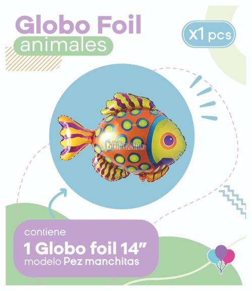 Globo PEZ MANCHITAS (14 Pulgadas) Apto Aire