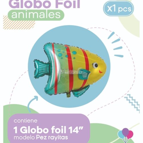 Globo PEZ RAYITAS (14 Pulgadas) Apto Aire