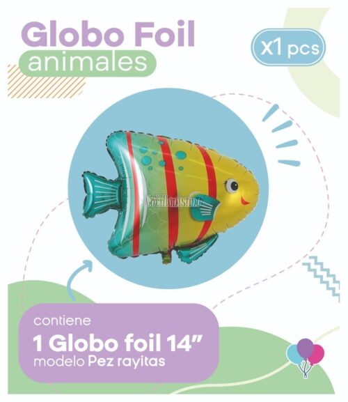 Globo PEZ RAYITAS (14 Pulgadas) Apto Aire