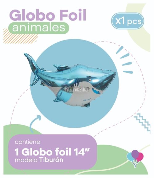 Globo TIBURON (14 Pulgadas) Apto Aire