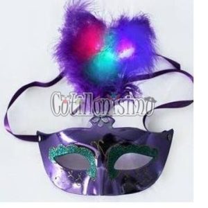 Antifaz con Pluma LUMINOSO (LED)
