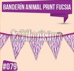 Banderin Animal Print Color FUCSIA 3 Mts (Friselina)