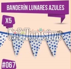 Banderin Lunares Color AZUL (Friselina) 3Mts