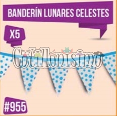 Banderin Lunares Color CELESTE (Friselina) 3Mts