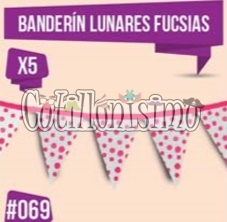 Banderin Lunares Color FUCSIA (Friselina) 3Mts