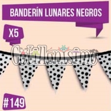 Banderin Lunares Color NEGRO (Friselina) 3 Mts