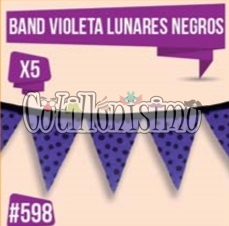 Banderin Fondo Color VIOLETA Lunares Negros (Friselina) 3 Mts