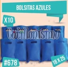 Bolsita Cotillon Lisa Color AZUL (Friselina) X10 Unidades