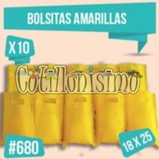 Bolsita Cotillon Lisa Color AMARILLO (Friselina) X10 Unidades