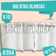 Bolsita Cotillon Lisa Color BLANCO (Friselina) X10 Unidades