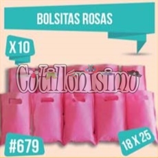 Bolsita Cotillon Lisa Color ROSA (Friselina) X10 Unidades