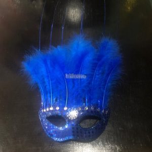 Antifaz con Plumas CANARIO Color AZUL - Imagen 2