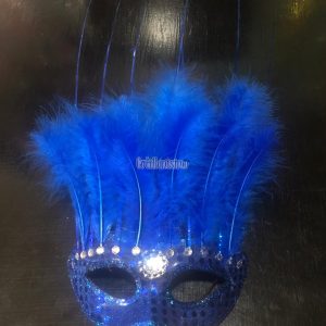 Antifaz con Plumas CANARIO Color AZUL