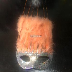 Antifaz con Plumas CANARIO Color NARANJA - Imagen 2