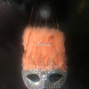 Antifaz con Plumas CANARIO Color NARANJA