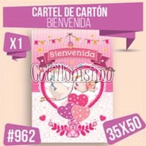 Cartel de Carton BIENVENIDA ROSA NENA