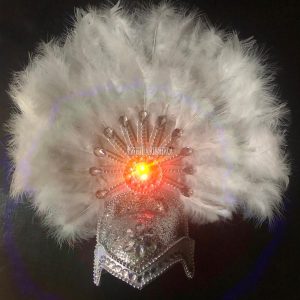 Casco COMPARSA con Plumas Luminosa (LED) Color BLANCO - Imagen 2