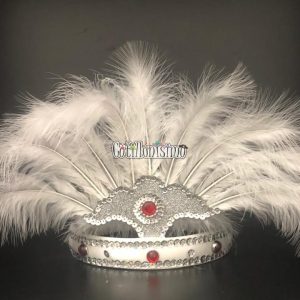 Corona Con Plumas Color BLANCO (Chica)