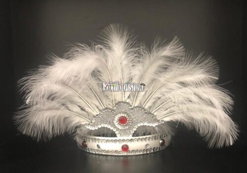 Corona Con Plumas Color BLANCO (Chica)