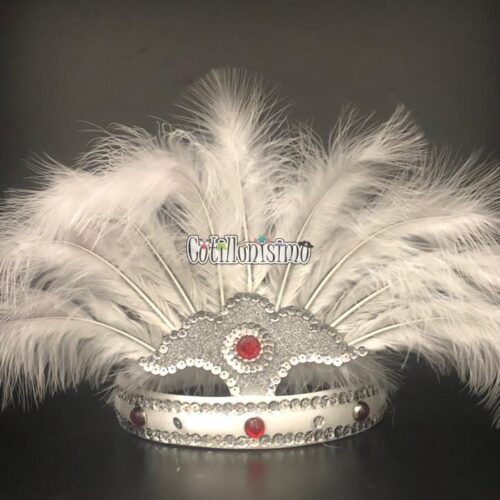 Corona Con Plumas Color BLANCO (Chica)
