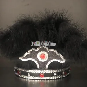 Corona Con Plumas Color NEGRO (Chica)