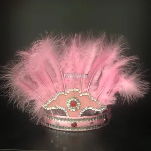 Corona Con Plumas Color ROSA (Chica)