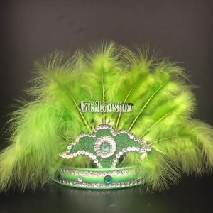 Corona Con Plumas Color VERDE (Chica)