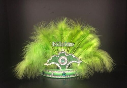 Corona Con Plumas Color VERDE (Chica)