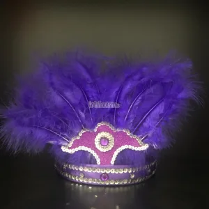 Corona Con Plumas Color VIOLETA (Chica)