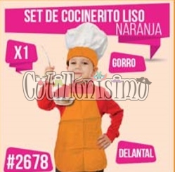Set Cocinerito LISO Color NARANJA (FRISELINA)