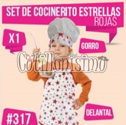 Set Cocinerito Estrellas Color ROJO (FRISELINA)