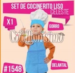 Set Cocinerito LISO Color CELESTE (FRISELINA)