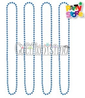 Collar Cuentas Color Azul X 4 Unidades