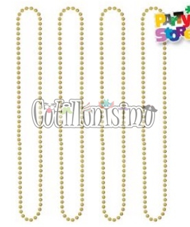 Collar Cuentas Color Dorado X 4 Unidades