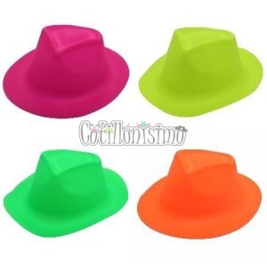 Sombrero Fedora «PLASTICO FLUO LISO»