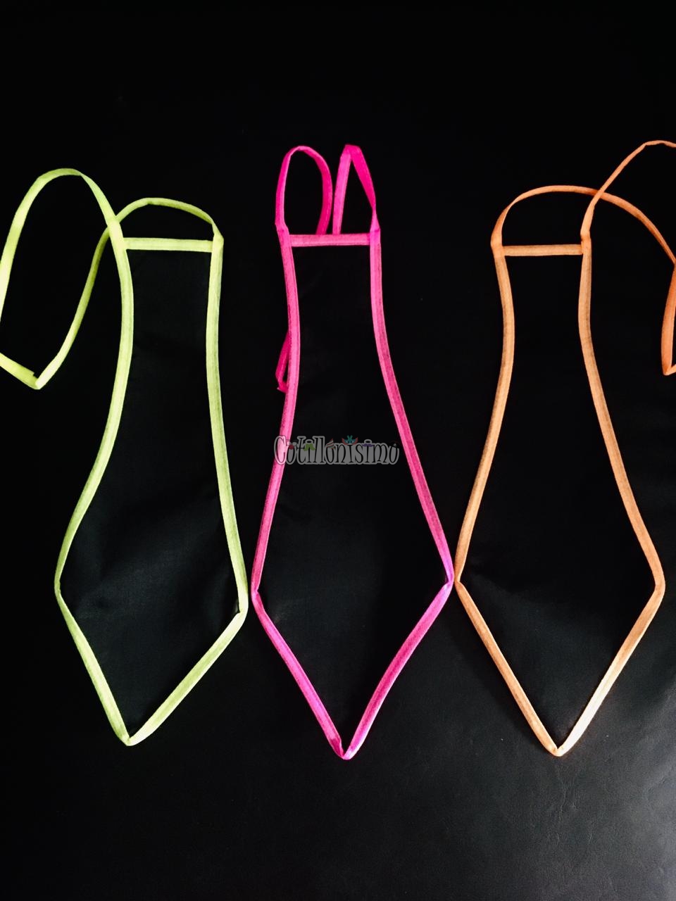 Corbata Negra Con Borde Fluo X5 (Friselina)