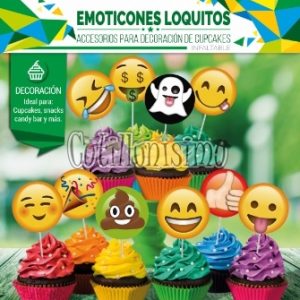 Accesorios Para Cupcakes EMOTICONES LOQUITOS X10
